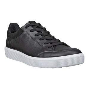 Ecco Mens Soft 60 Black Perforated Leather Comfort Sneaker Size 44 EU 10-10.5 US